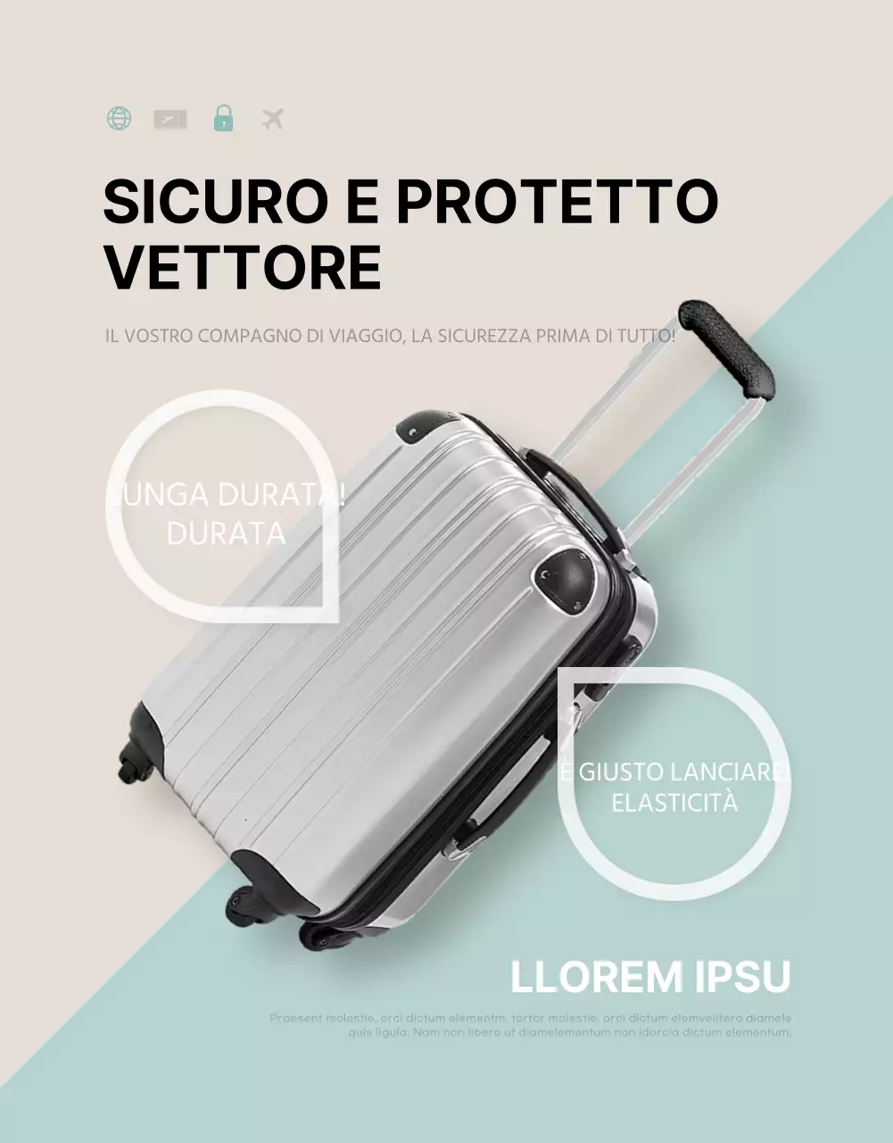 Promuovere un semplice prodotto da viaggio in menta e avorio