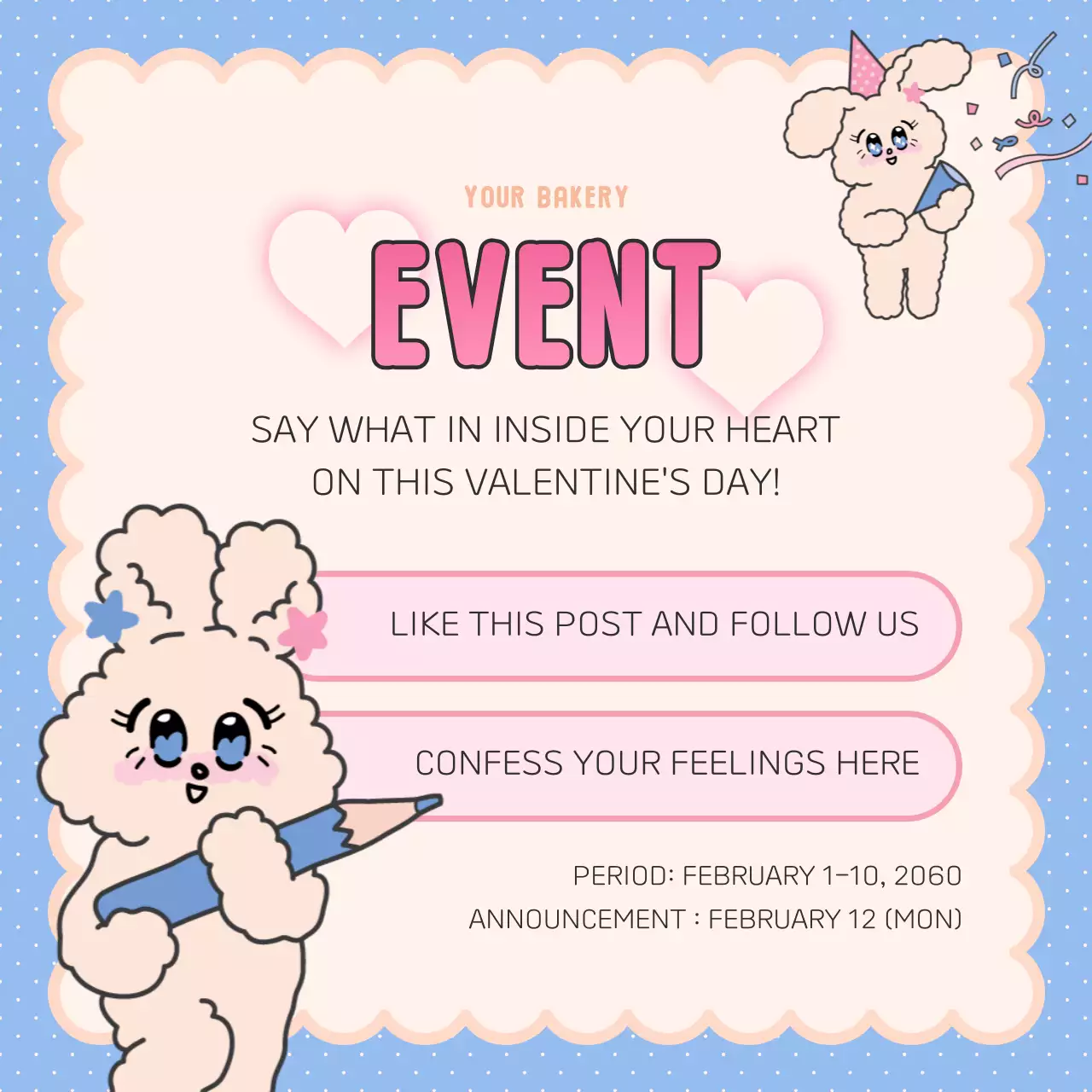 Pink Cute Valentine Flyer Instagram Carousel