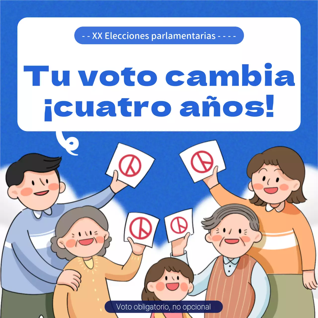 Promoción sencilla de las elecciones y la votación en blanco y azul
