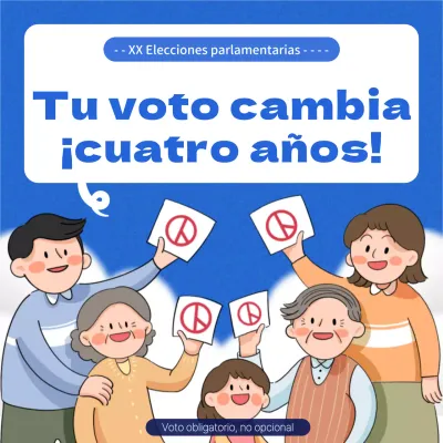 Promoción sencilla de las elecciones y la votación en blanco y azul