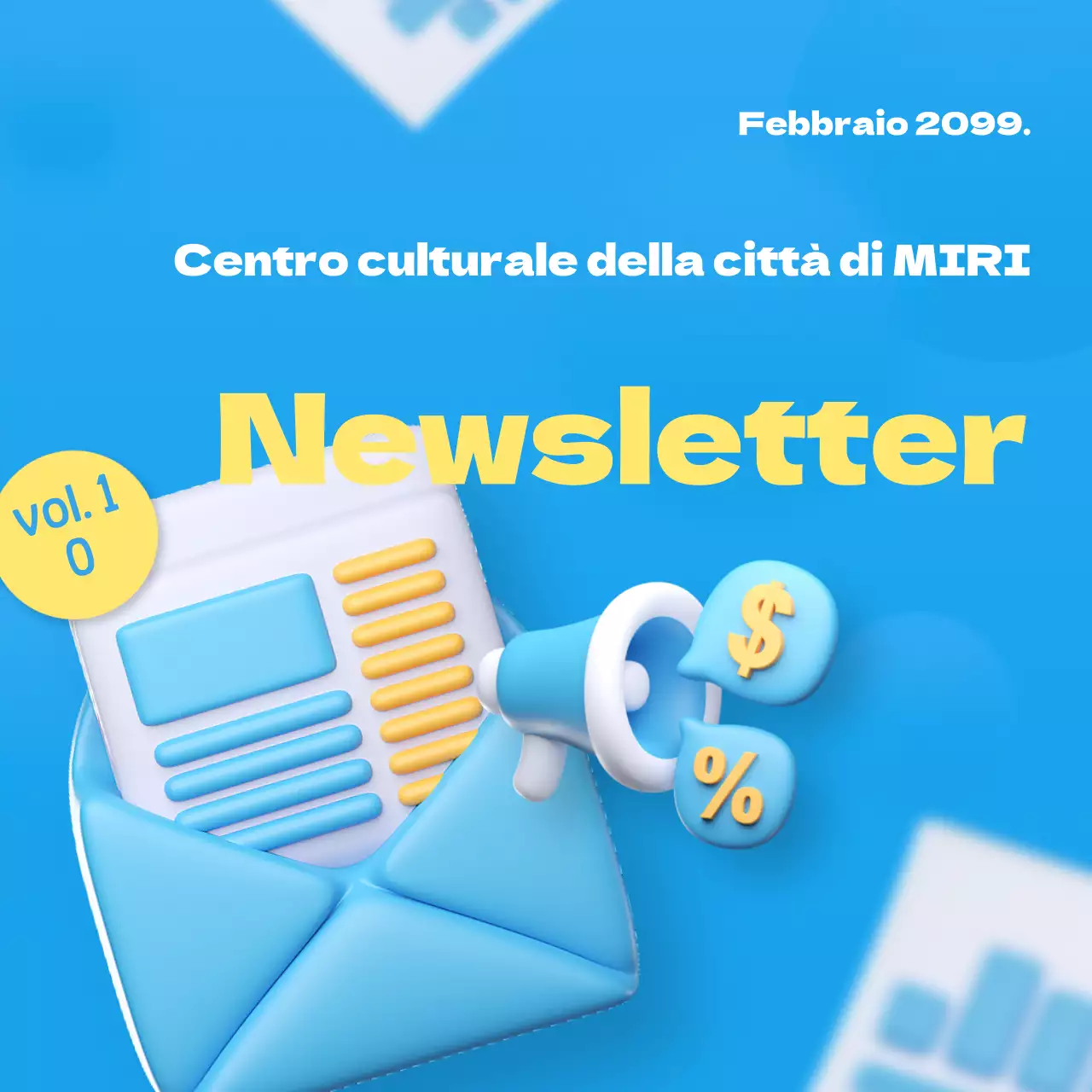 Una moderna collezione di miniature in blu Newsletter