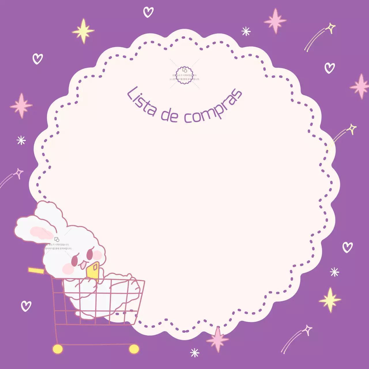 Bonito bloc de notas para la lista de la compra en morado y rosa