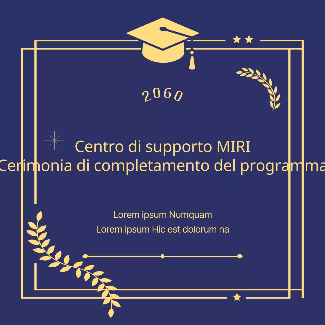 Un classico post di laurea in blu e oro