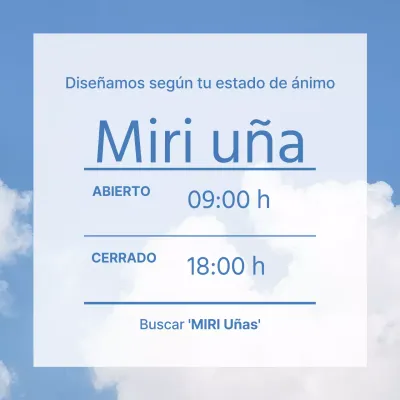 Promociona un bonito salón de manicura con fondo azul