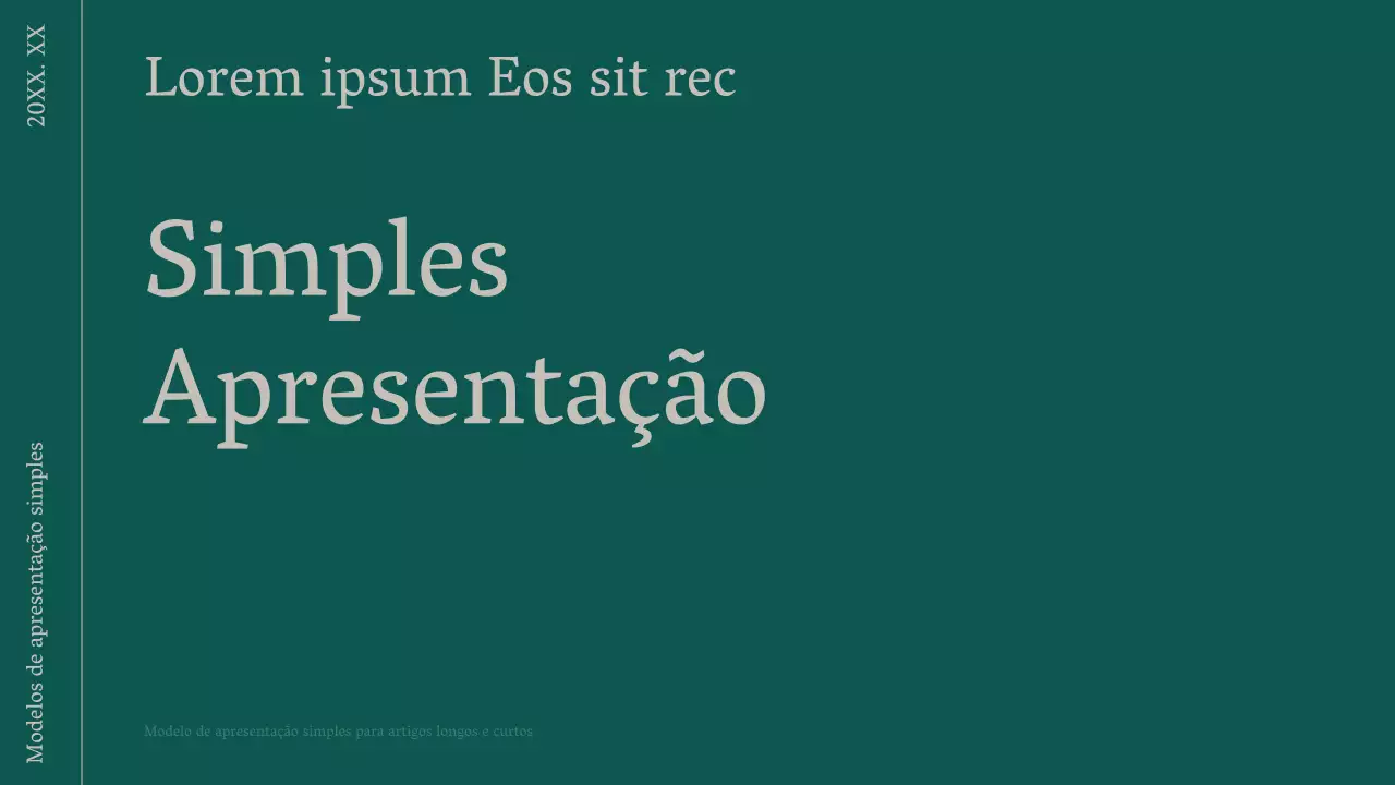 Uma proposta de apresentação simples em verde e bege