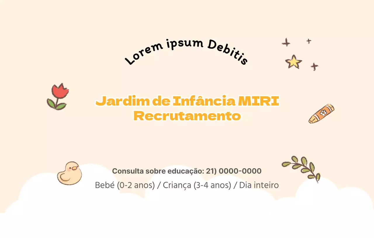 Desenhe o seu recrutamento pré-escolar com ícones ilustrados engraçados