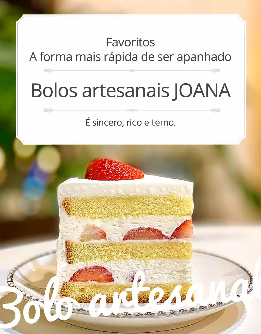 Promover um bolo de padaria clássico em bege