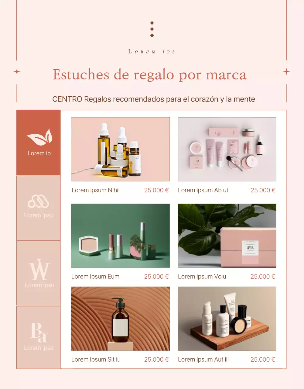 Promocione un set de regalo navideño de moda en rosa y beige