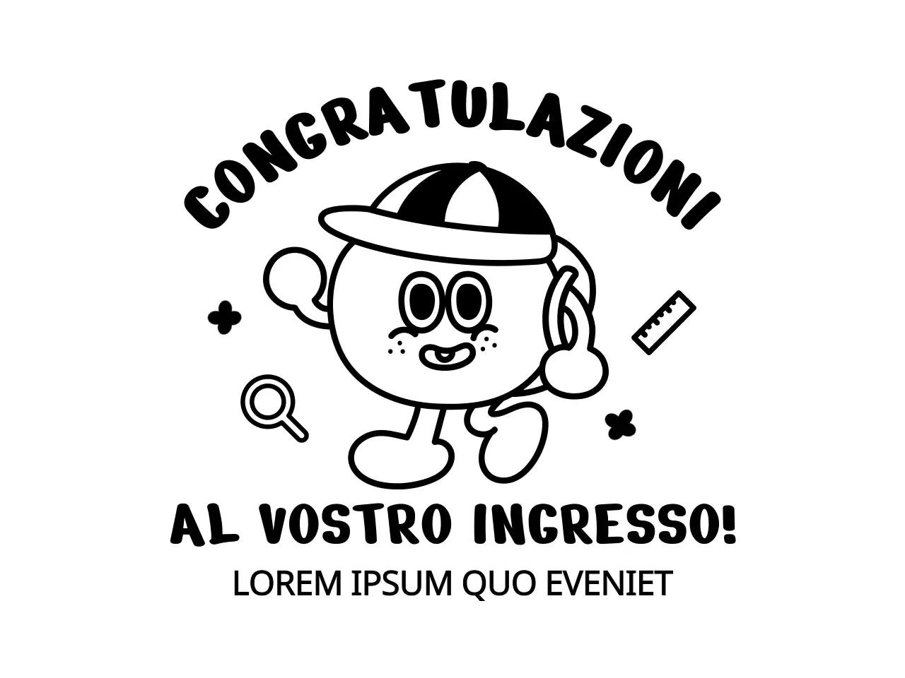 Merce per la celebrazione dell'ingresso alla scuola elementare con simpatiche illustrazioni di disegno