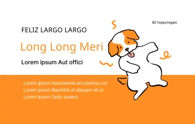 Diseño promocional con ilustraciones de cachorros y texto descriptivo