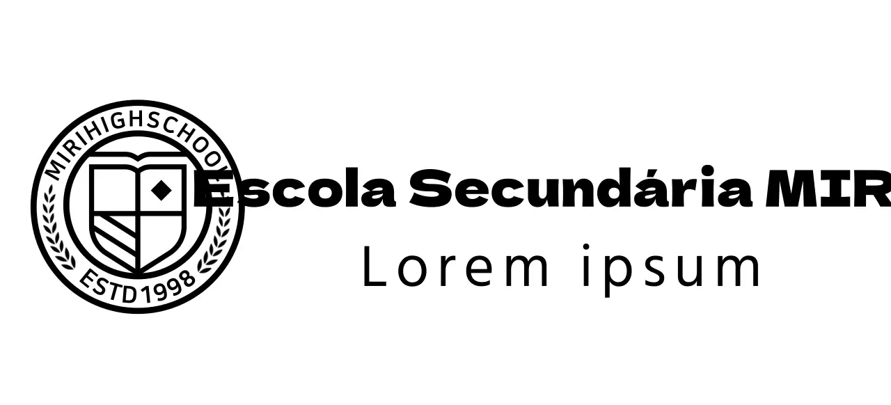 Logótipo do liceu sob a forma de um símbolo educativo circular