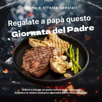 Pubblicità in grassetto bianco e nero per la festa del papà