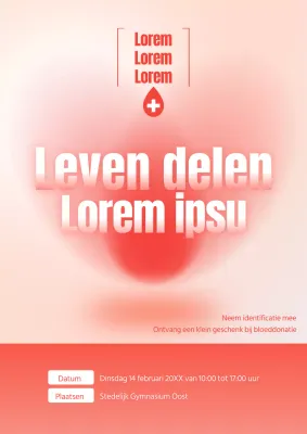 Promoot een trendy bloeddonatiecampagne in het rood