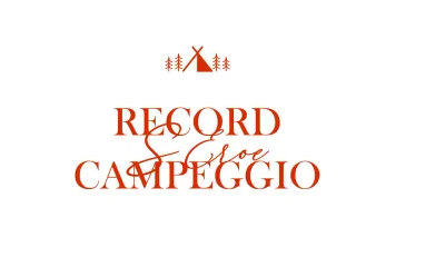 Negozio di campeggio con illustrazioni di tende e alberi