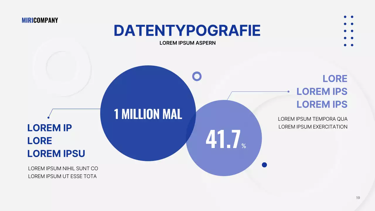 Minimalistische Geschäftspräsentation in Weiß und Marineblau