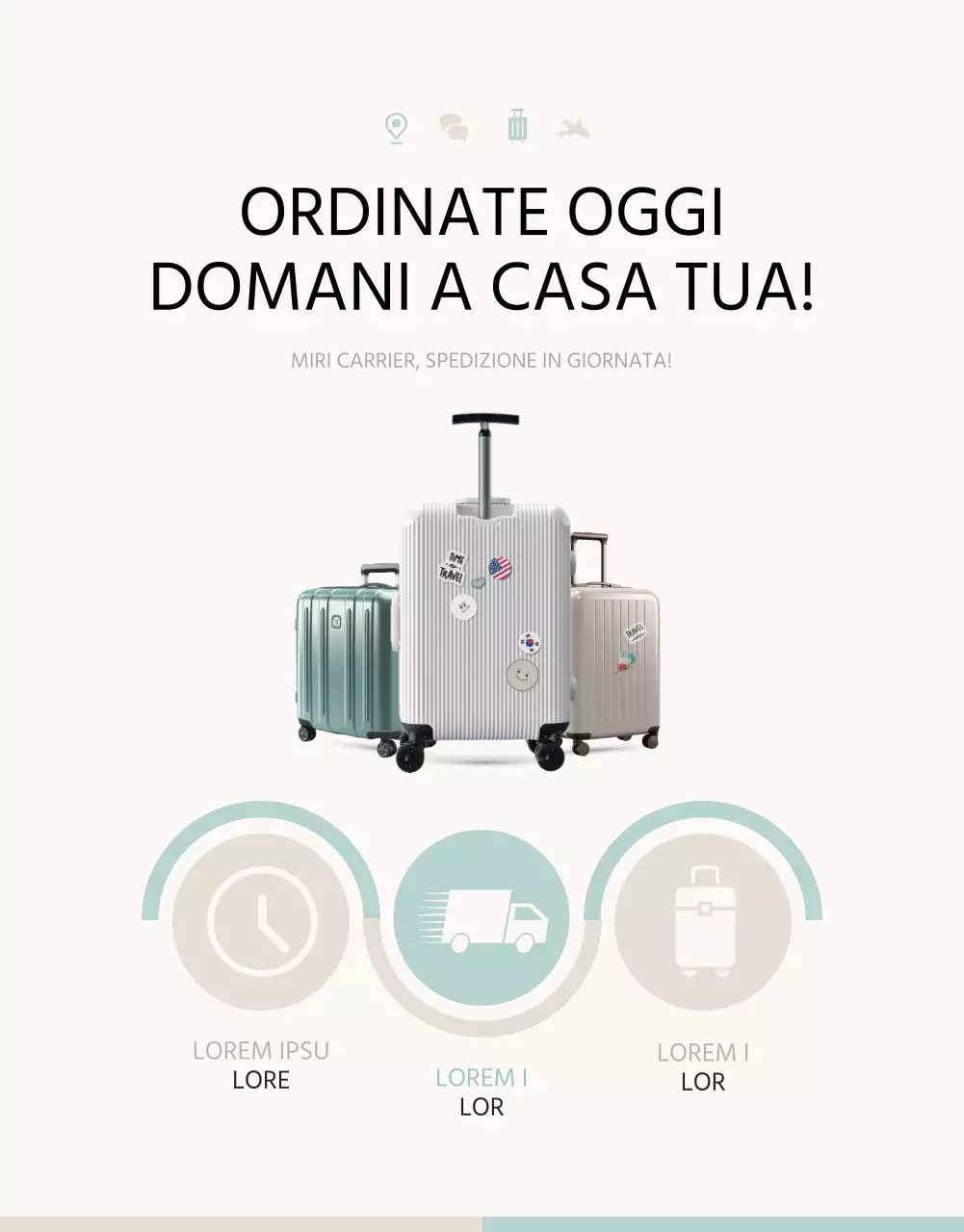 Promuovere un semplice prodotto da viaggio in menta e avorio