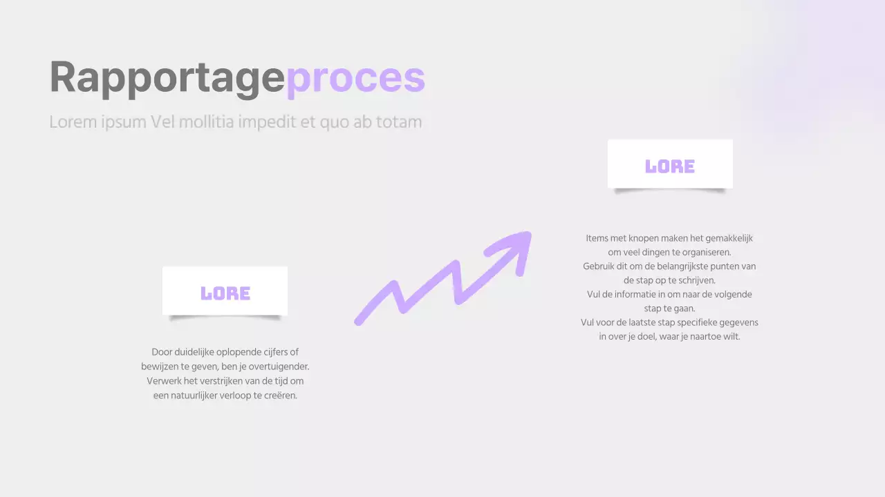 Een eenvoudig verslag in mauve en grijs