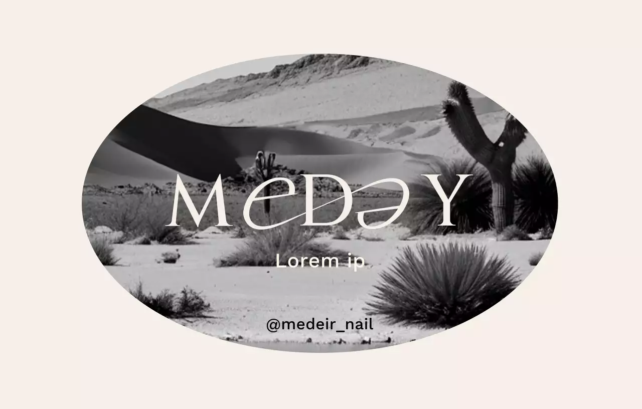 Marco de fotos redondo en beige Lujoso salón de manicura