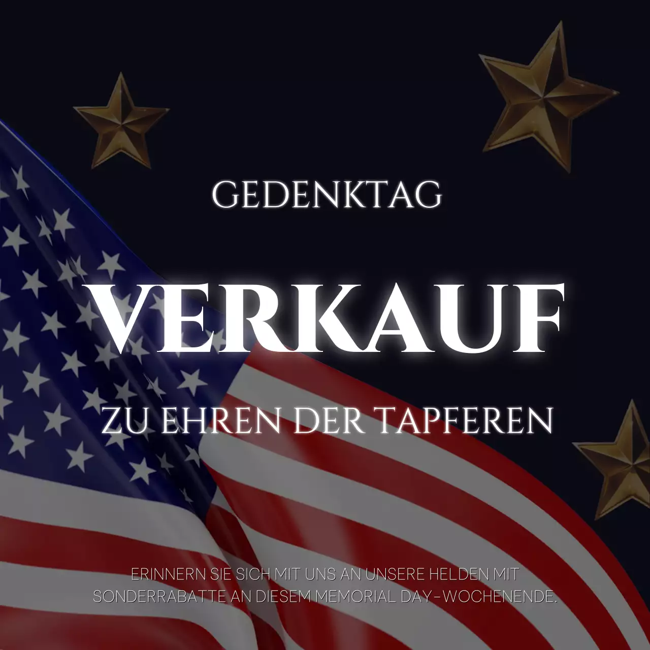 White and Golden Simple Memorial Day Sale Werbung