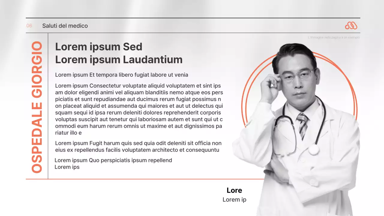 Una semplice lettera di presentazione in arancione e bianco e nero