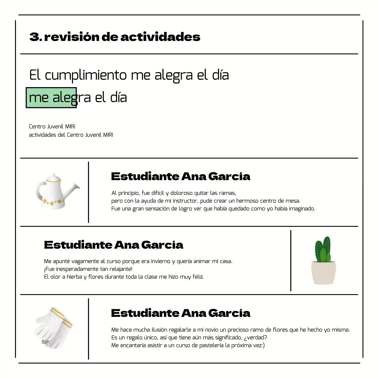 Presentación de actividades del Centro Juvenil Minty