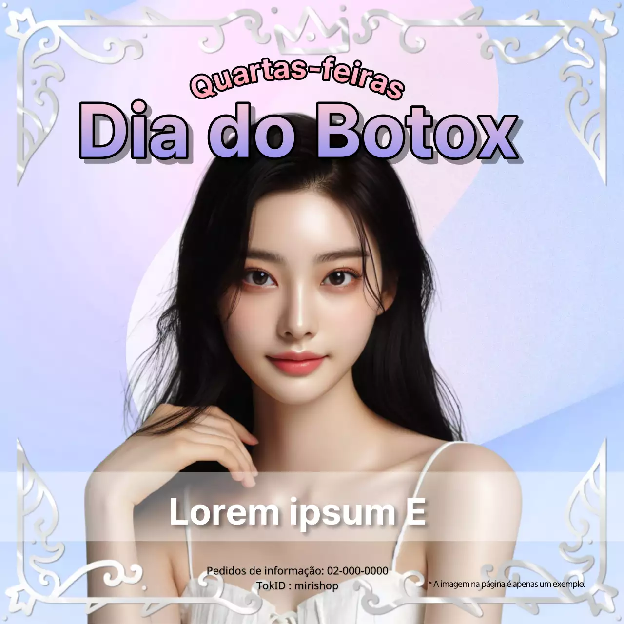 Anúncio de um tratamento de Botox luxuoso e cor de malva
