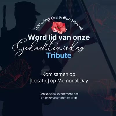 Blauw en rood eenvoudige herdenkingskaart