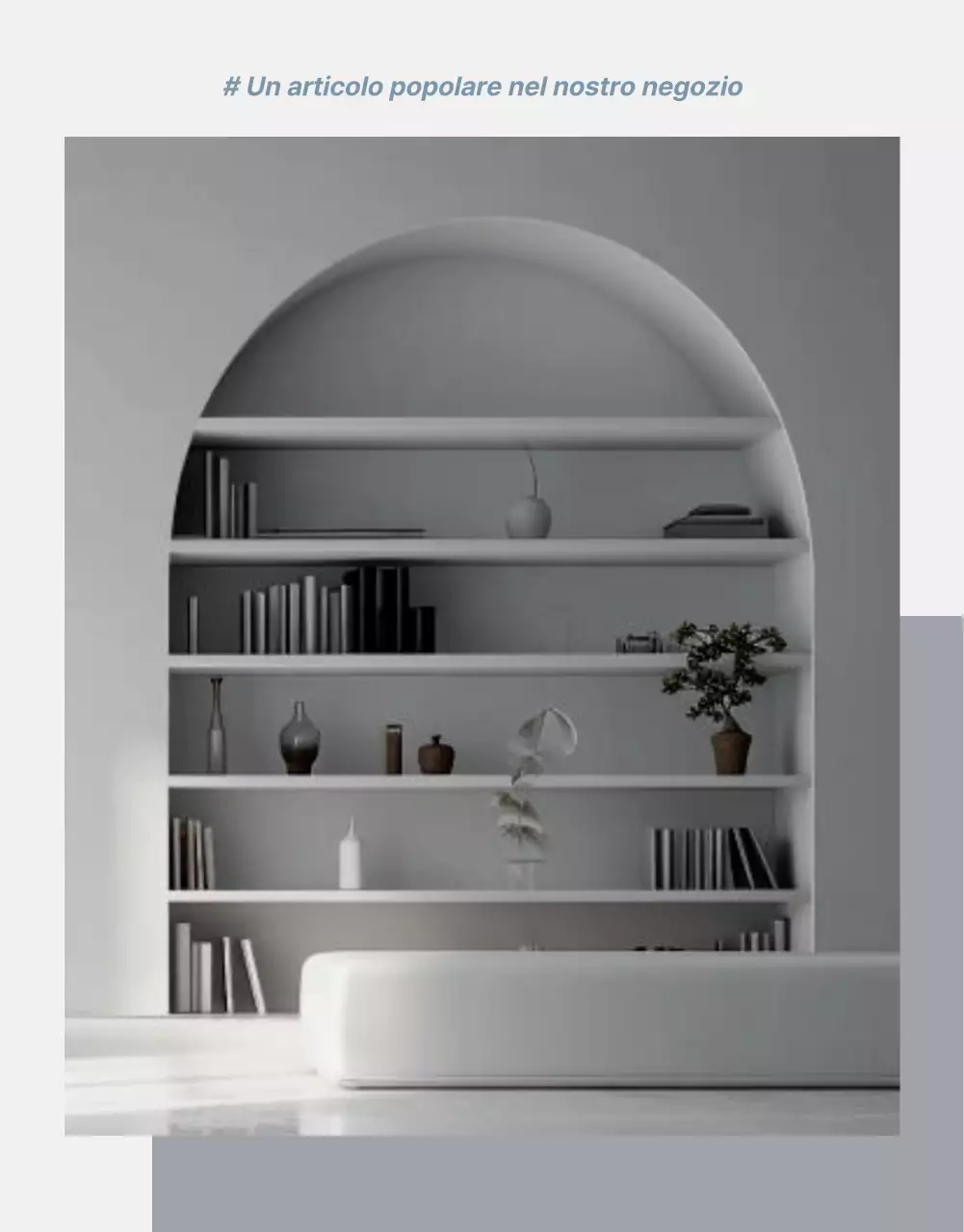 Promuovere i prodotti per la vendita di mobili semplici grigi e blu