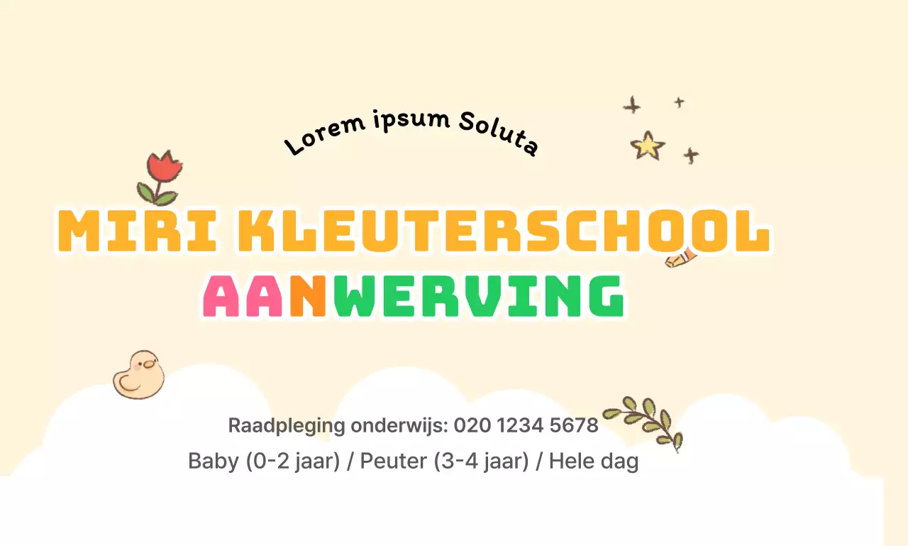 Ontwerp je peuterwerving met schattige geïllustreerde pictogrammen