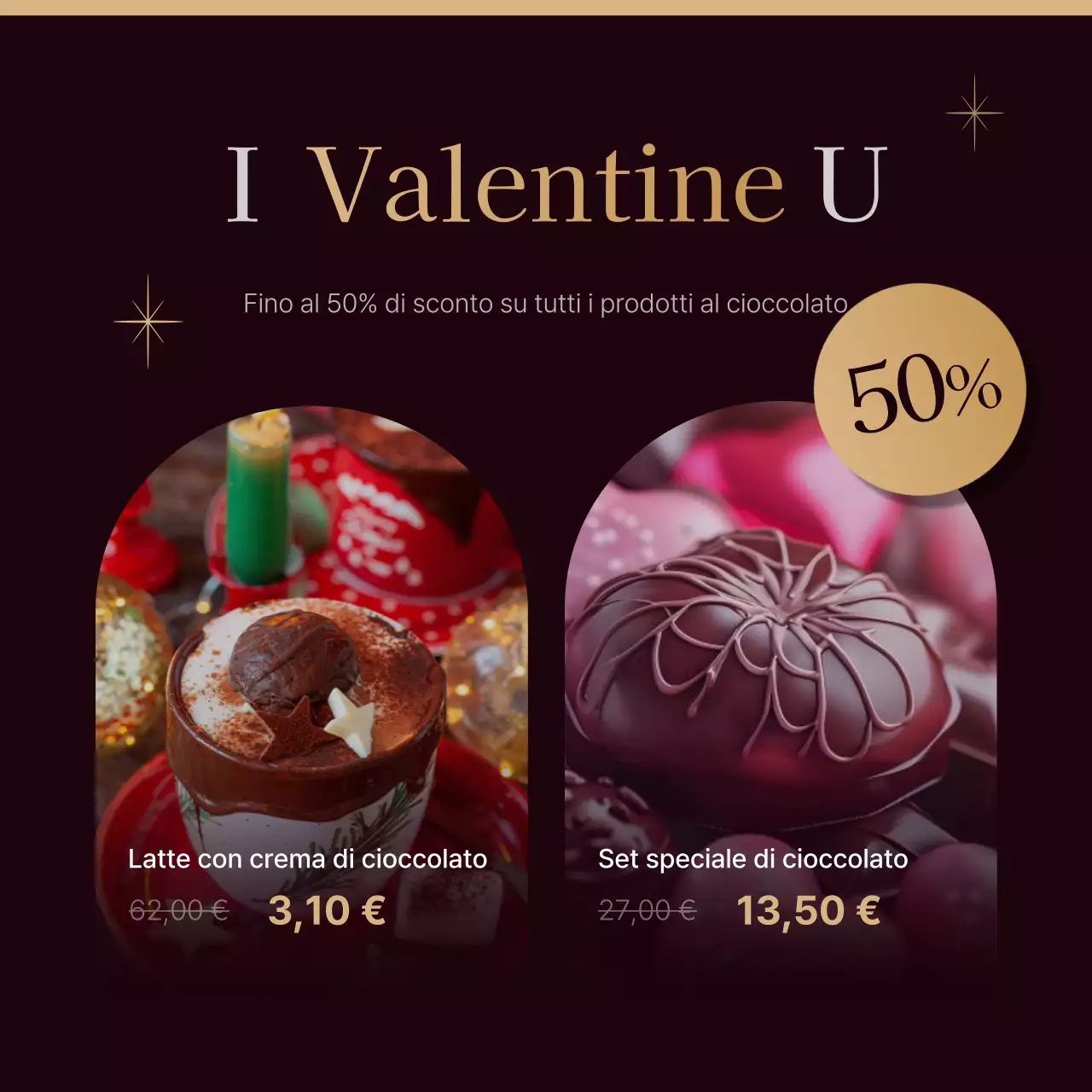 Volantino di San Valentino in marrone e beige con un tocco di classe