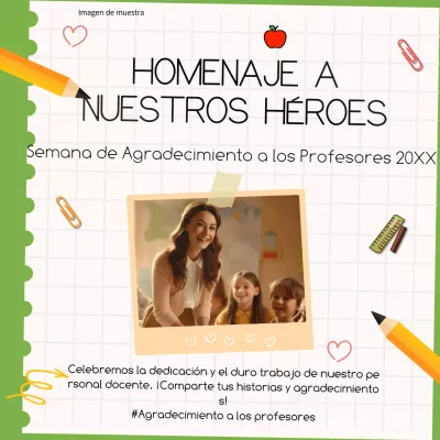 Publicidad verde y amarilla de moda para el Día de los Docentes