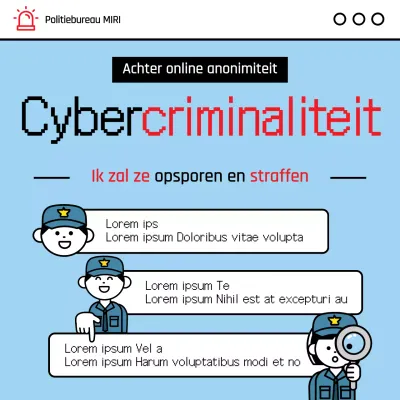 Een eenvoudig cybermisdaadbericht in lichtblauw en rood