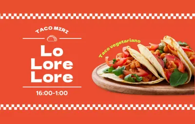 Un diseño atrevido y colorista con fotografías de tacos