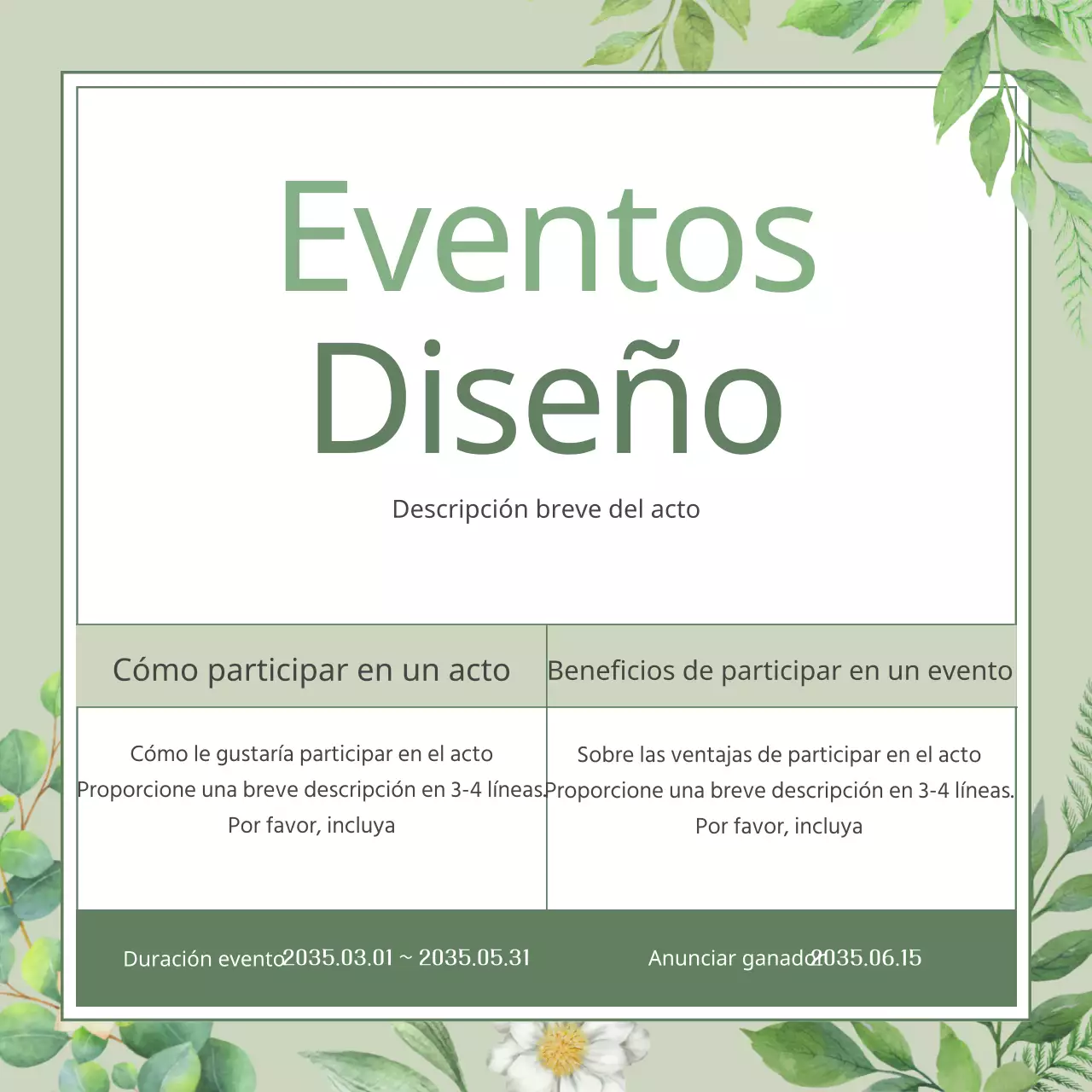 Una ilustración botánica con un aire verde y natural de primavera Explicado