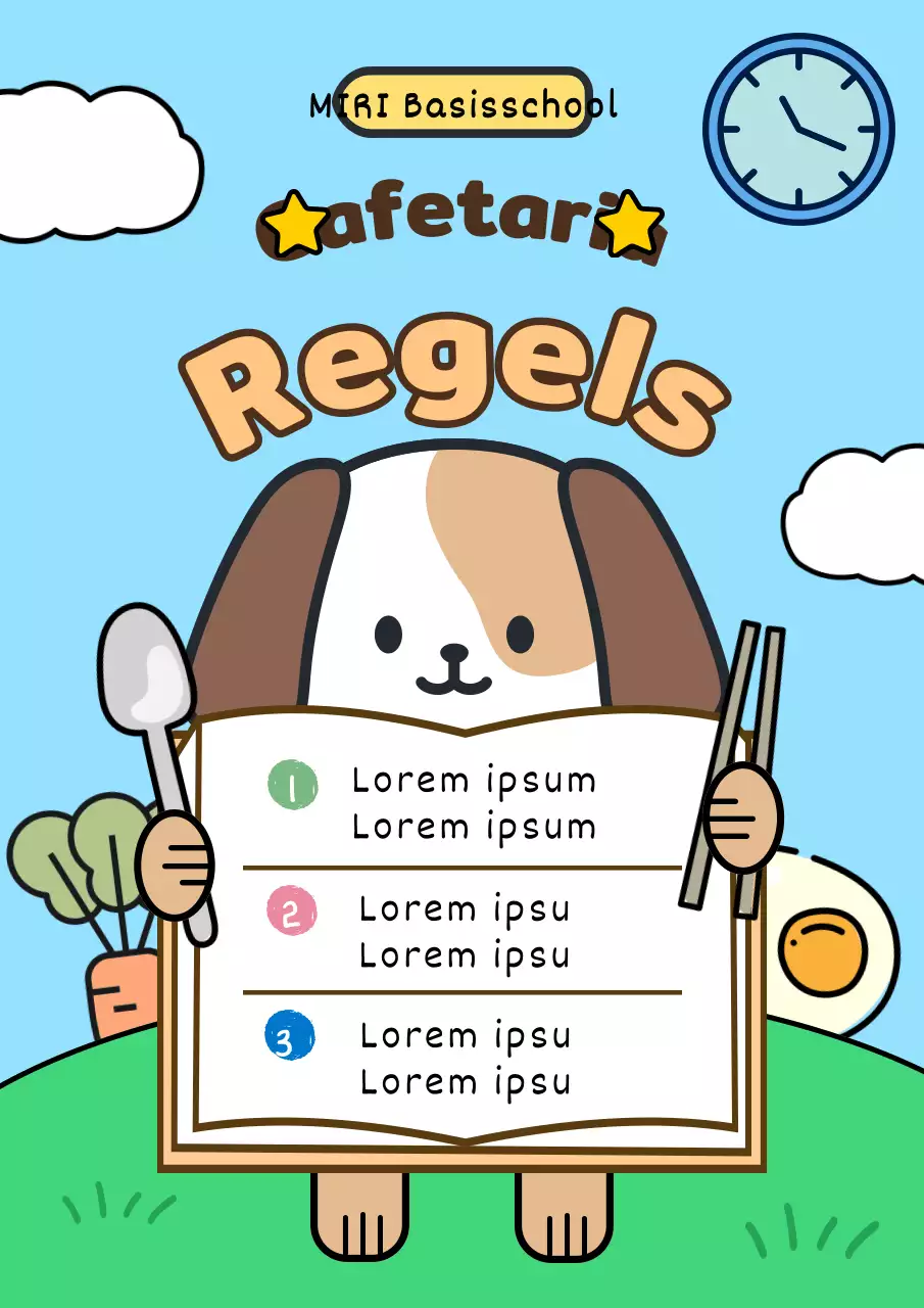 Schattige Basisschool Handleiding voor Klasregels in Lichtblauw