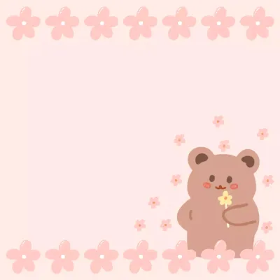 Niedlicher Teddybär-Notizblock in Rosa und Braun