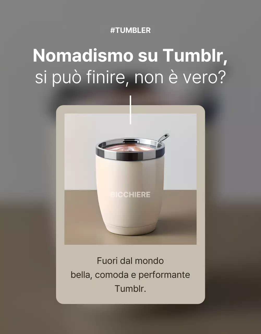 Promuovere un tumblr semplice in grigio e beige