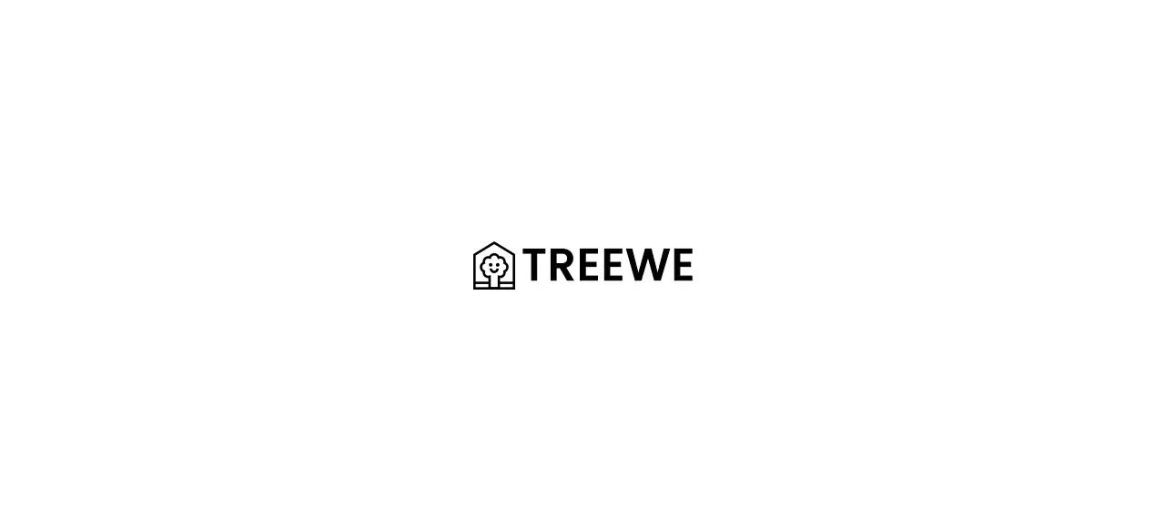 Furniture company design with brand logo featuring a tree in a house