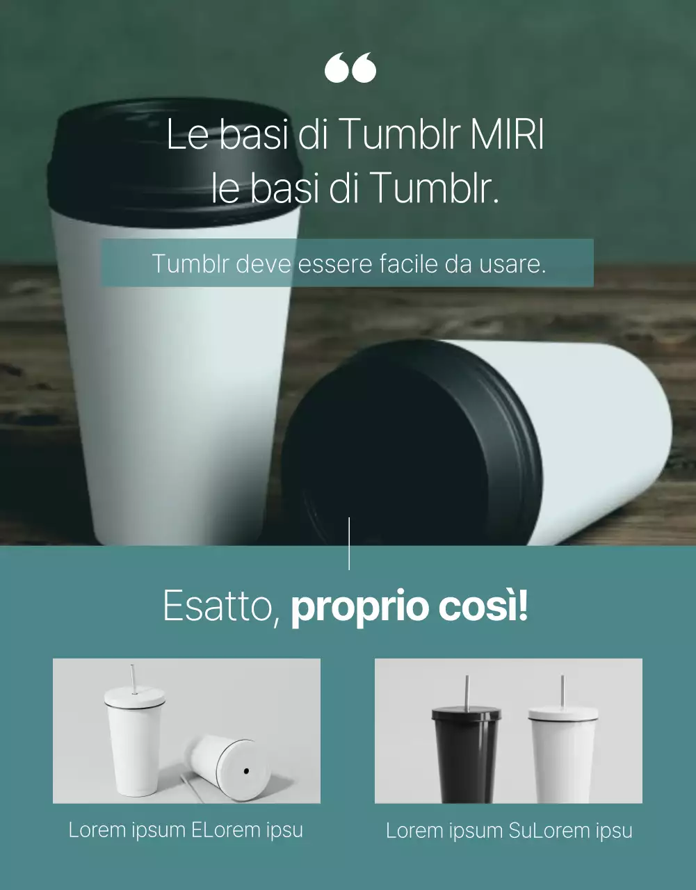 Promuovere un semplice prodotto tumblr verde e menta