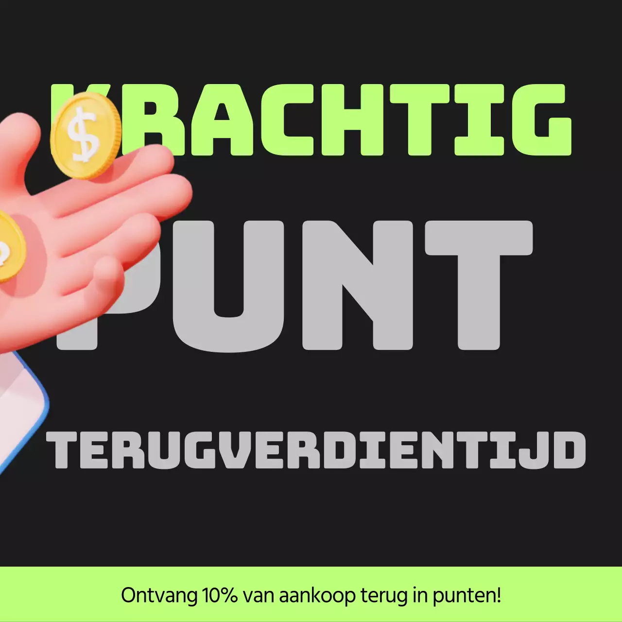 Cyberpunk points payback post in zwart en limoengroen