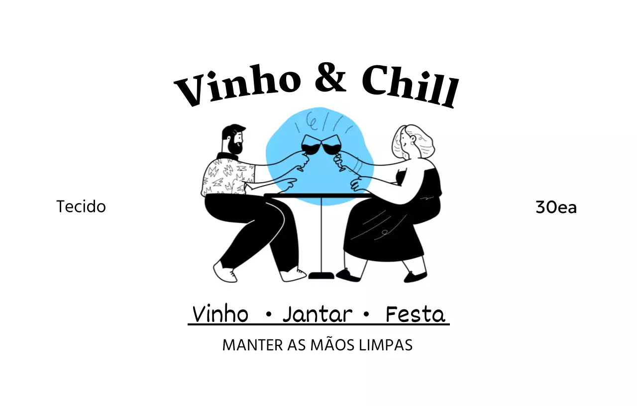 Desenho promocional com uma ilustração de um bebedor de vinho