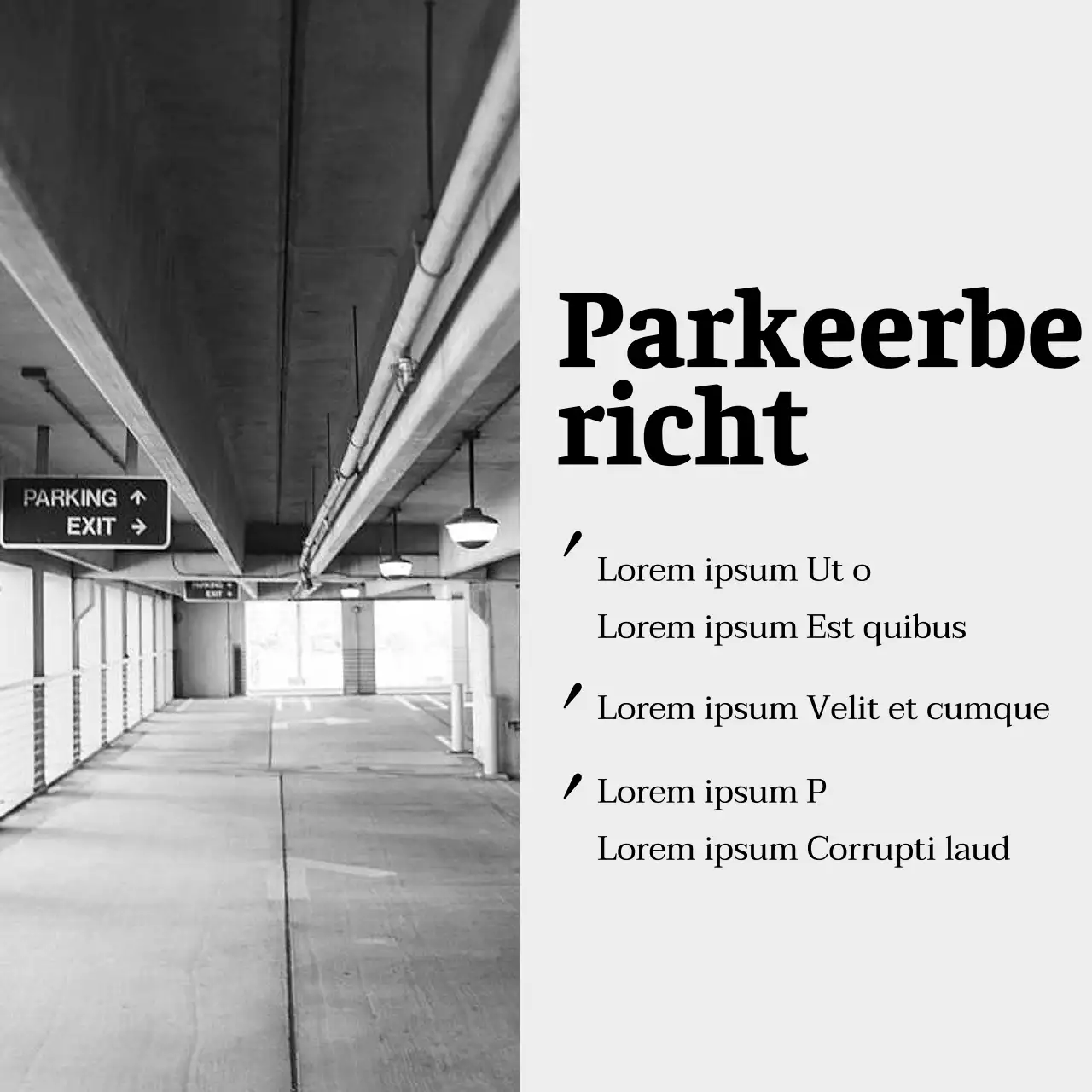 Minimalistische café-aankondiging in grijs en zwart-wit