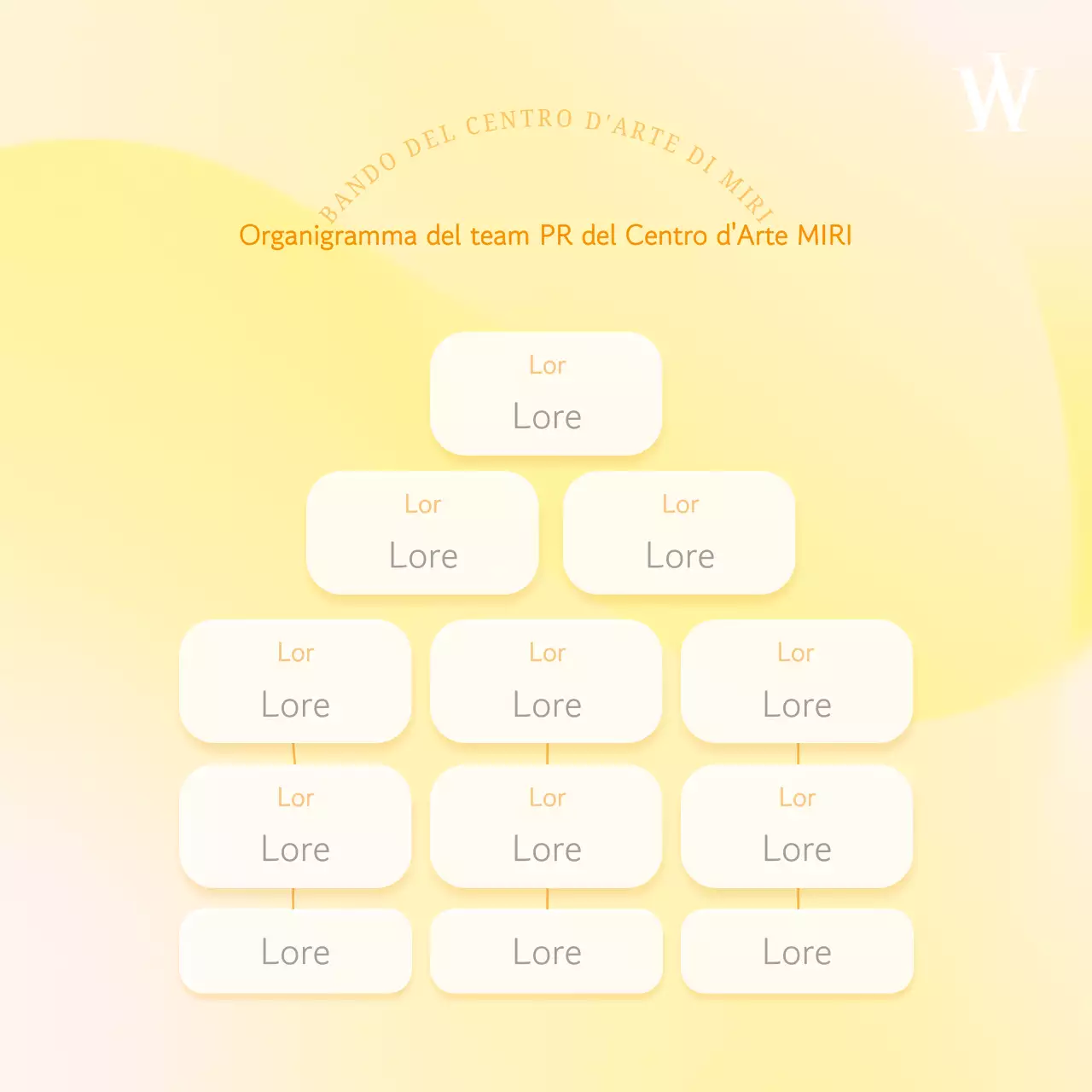 Annuncio di una riorganizzazione amministrativa moderna, gialla e grigia