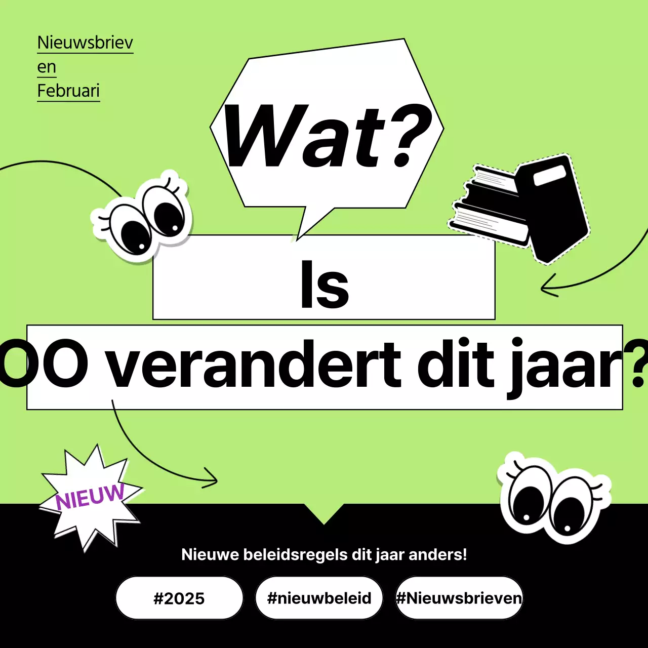 Nieuwsbrief hoofdpost met oranje en gele accenten