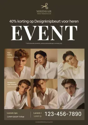 Promoot een eenvoudige kapperskorting in ivoor en bruin