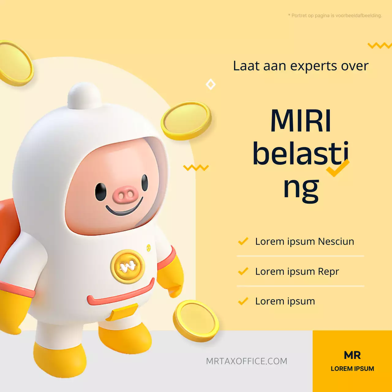 Een modern belasting- en accountantskantoor promoten in geel en zwart