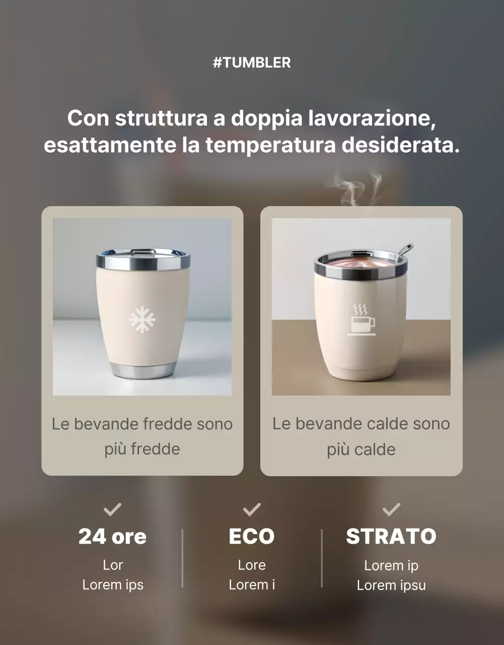 Promuovere un tumblr semplice in grigio e beige