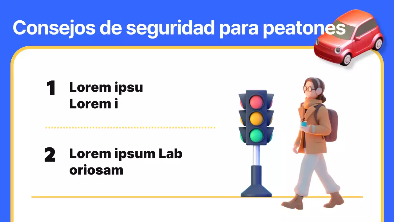 Educación vial de color azul