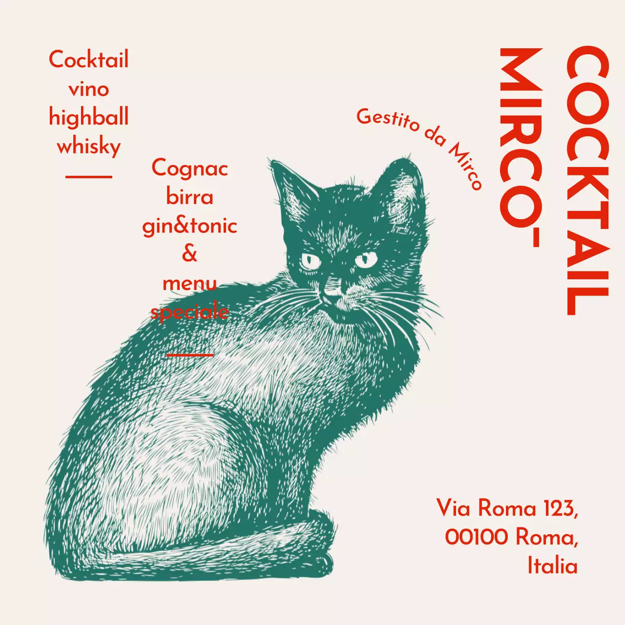 Oggetti di scena per bar con illustrazioni e tipografia di ispirazione vintage