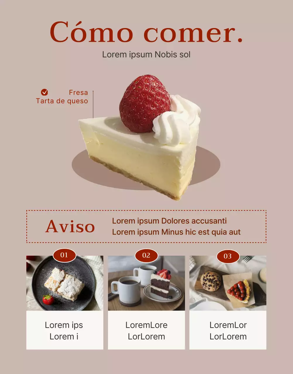 Promociona una bonita pastelería en rojo y rosa